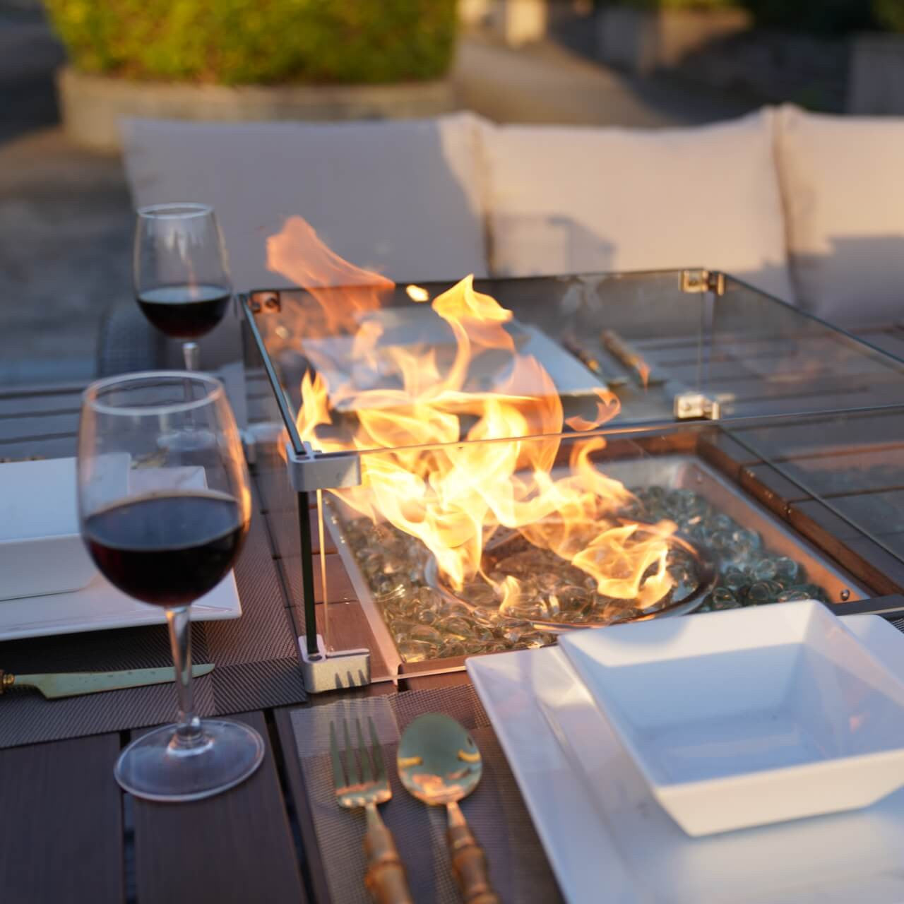 Direct Wicker's 7-Piece Wicker Patio Conversation Sofa Set Fire Pit Table with Ice Bucket (PAG-1403B+1106FI)