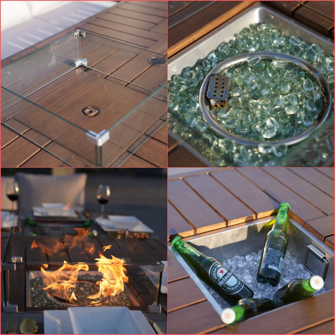 Direct Wicker's 7-Piece Wicker Patio Conversation Sofa Set Fire Pit Table with Ice Bucket (PAG-1403B+1106FI)