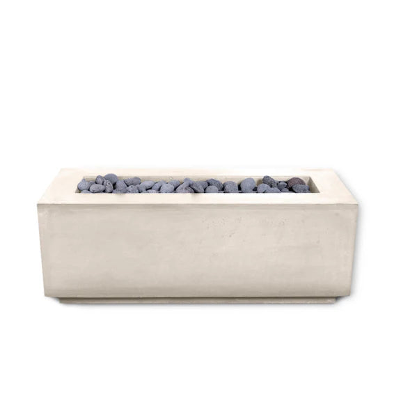 MESA 1 - 48" Premium Rectangular Cement Fire Pit Table Bowl GFRC Square Concrete - Natural Gas or Propane Charcoal / Propane