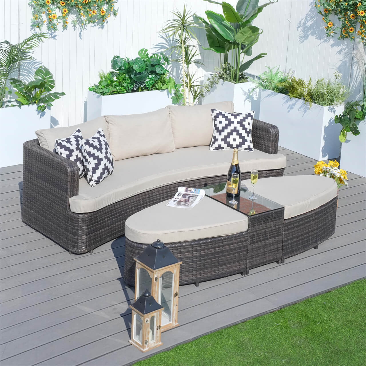 Direct Wicker's Outdoor Daybed Patio Furniture Sunbed (PAL-1202)