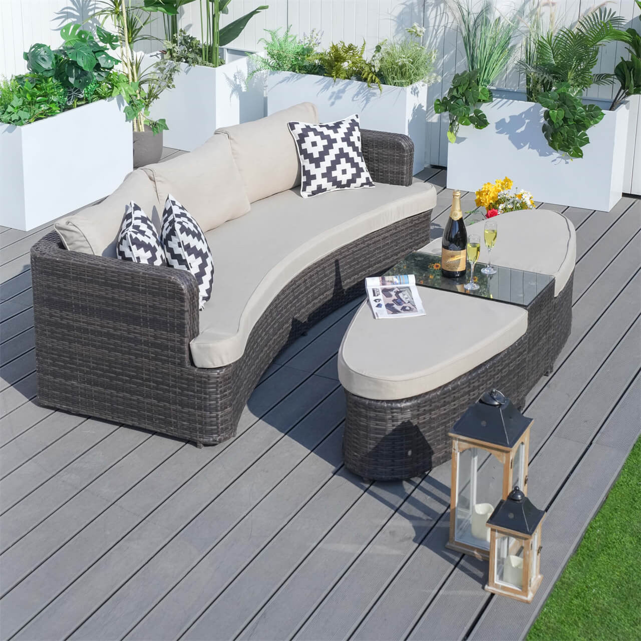 Direct Wicker's Outdoor Daybed Patio Furniture Sunbed (PAL-1202)