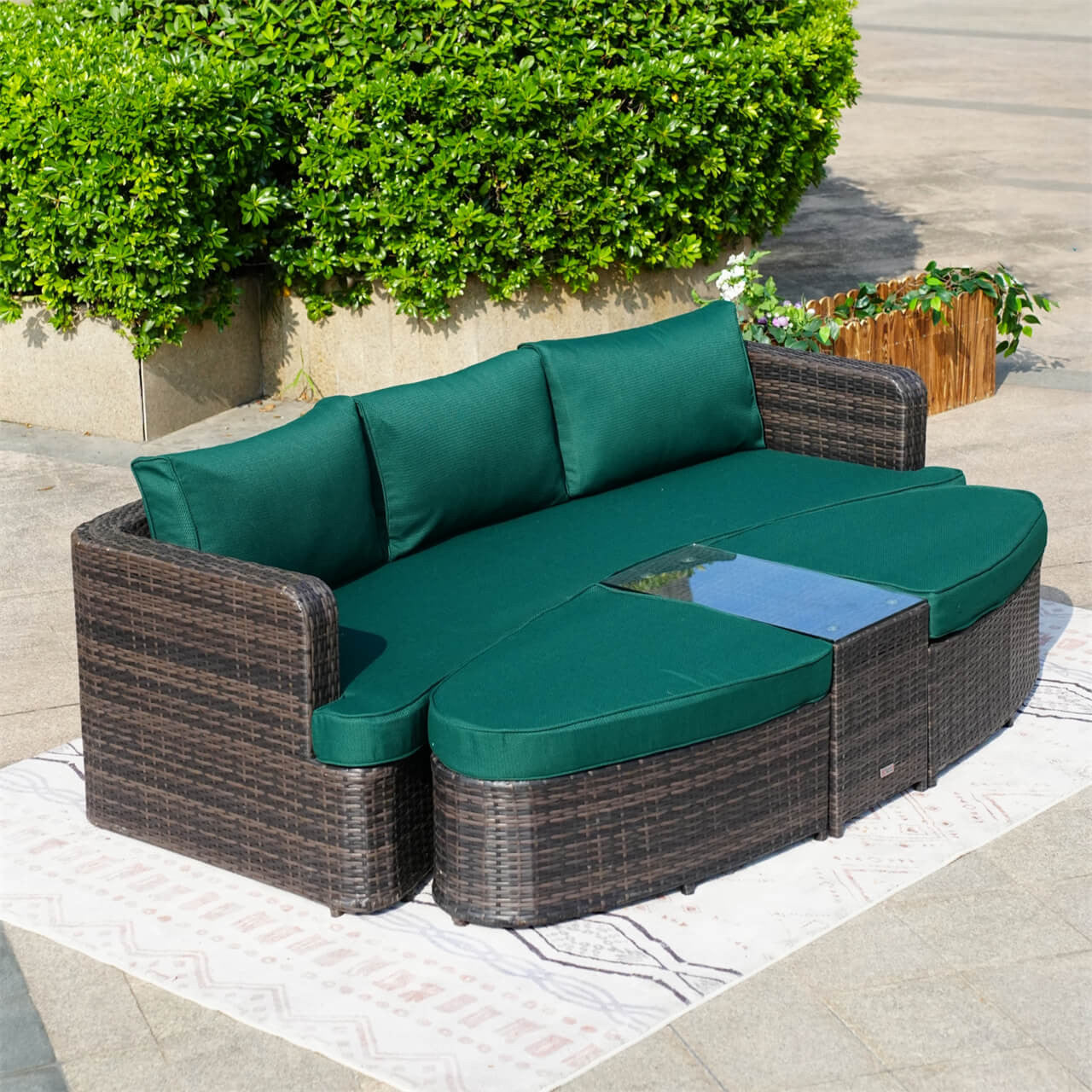 Direct Wicker's Outdoor Daybed Patio Furniture Sunbed (PAL-1202)
