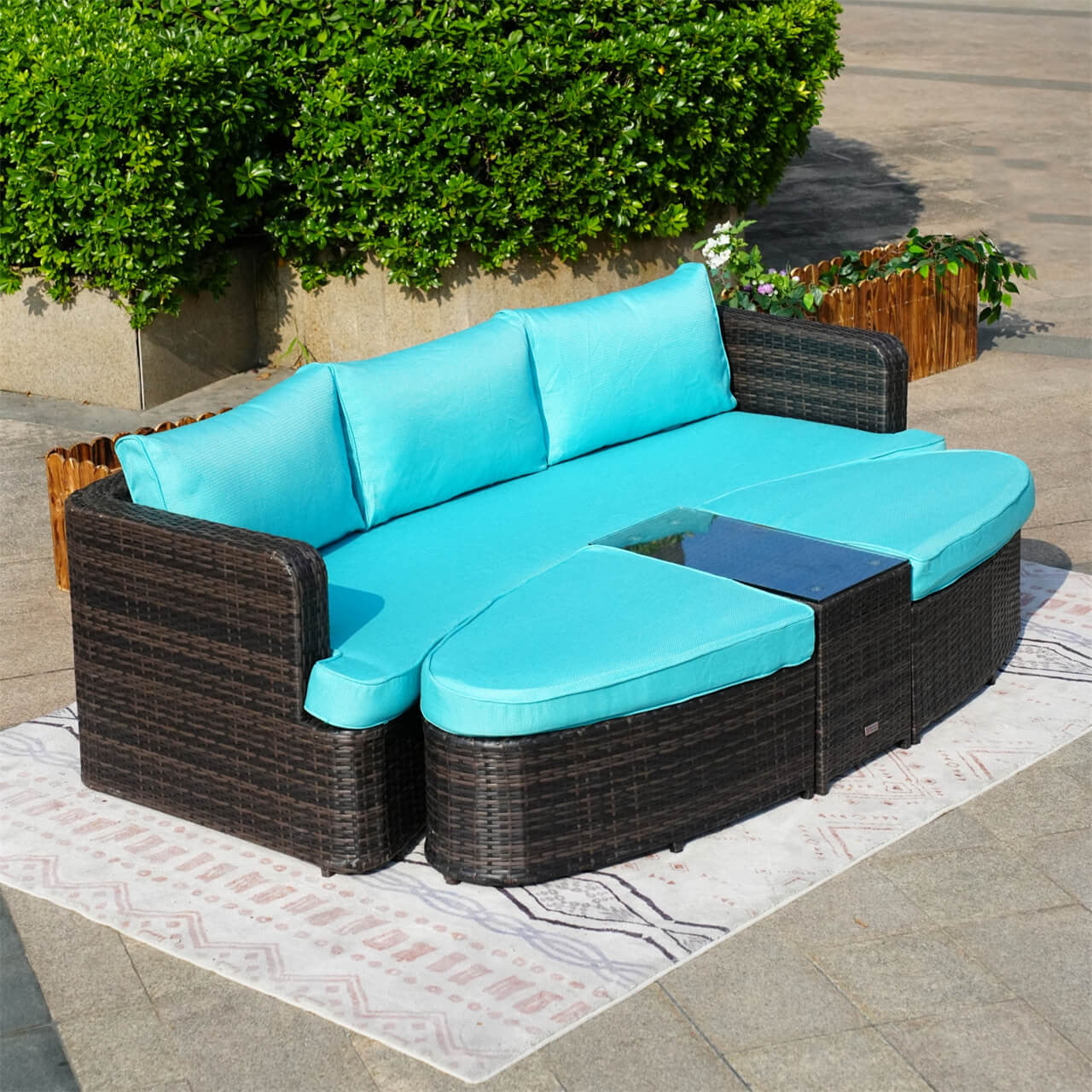 Direct Wicker's Outdoor Daybed Patio Furniture Sunbed (PAL-1202)