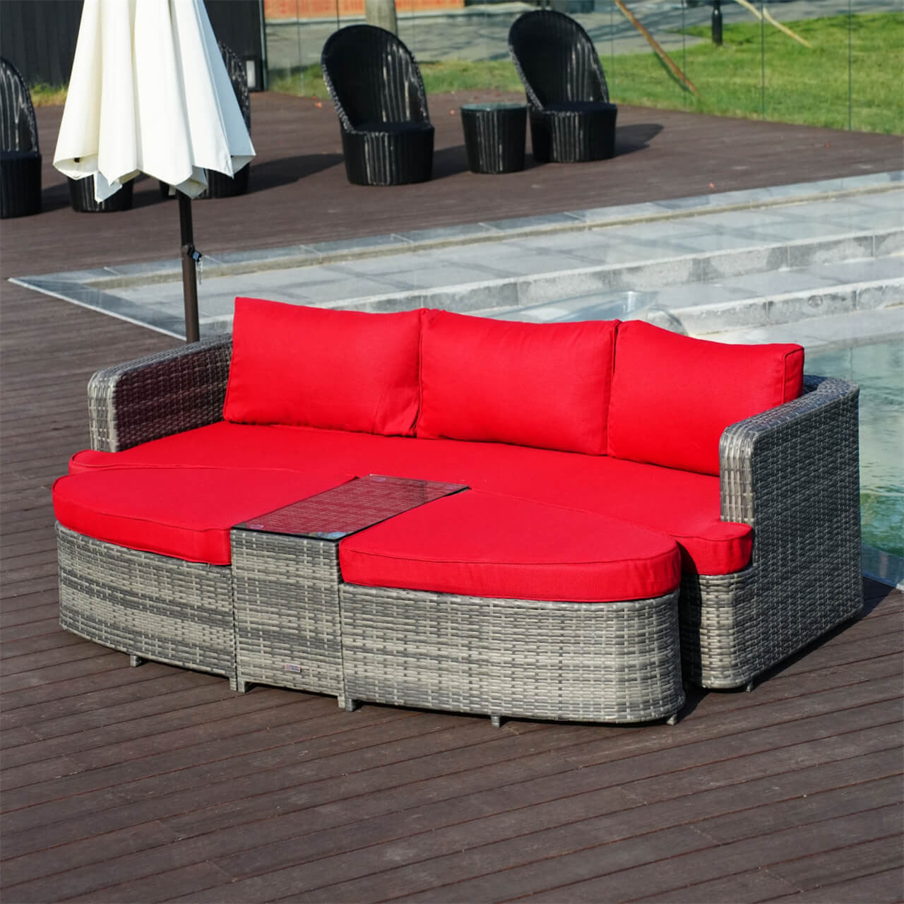 Direct Wicker's Outdoor Daybed Patio Furniture Sunbed (PAL-1202)