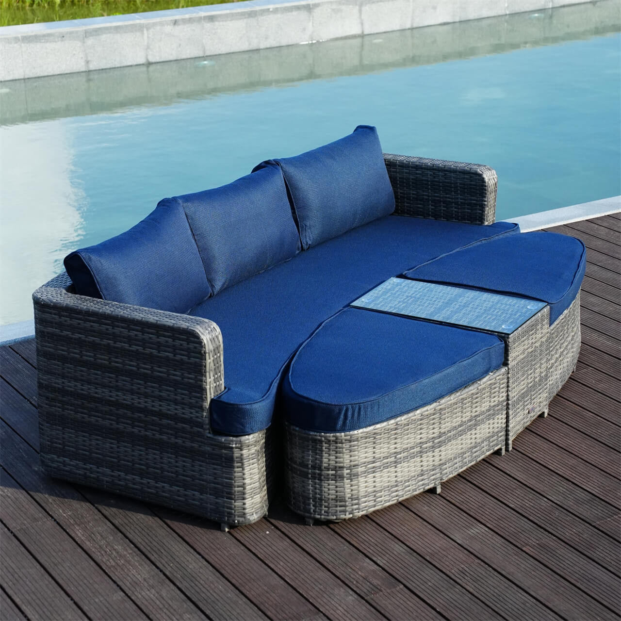 Direct Wicker's Outdoor Daybed Patio Furniture Sunbed (PAL-1202)