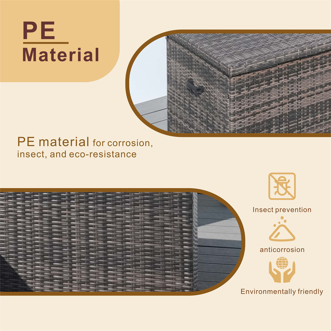 Outdoor Wicker Storage Box -Stylish and Functional Storage Solution (PA-3256B)