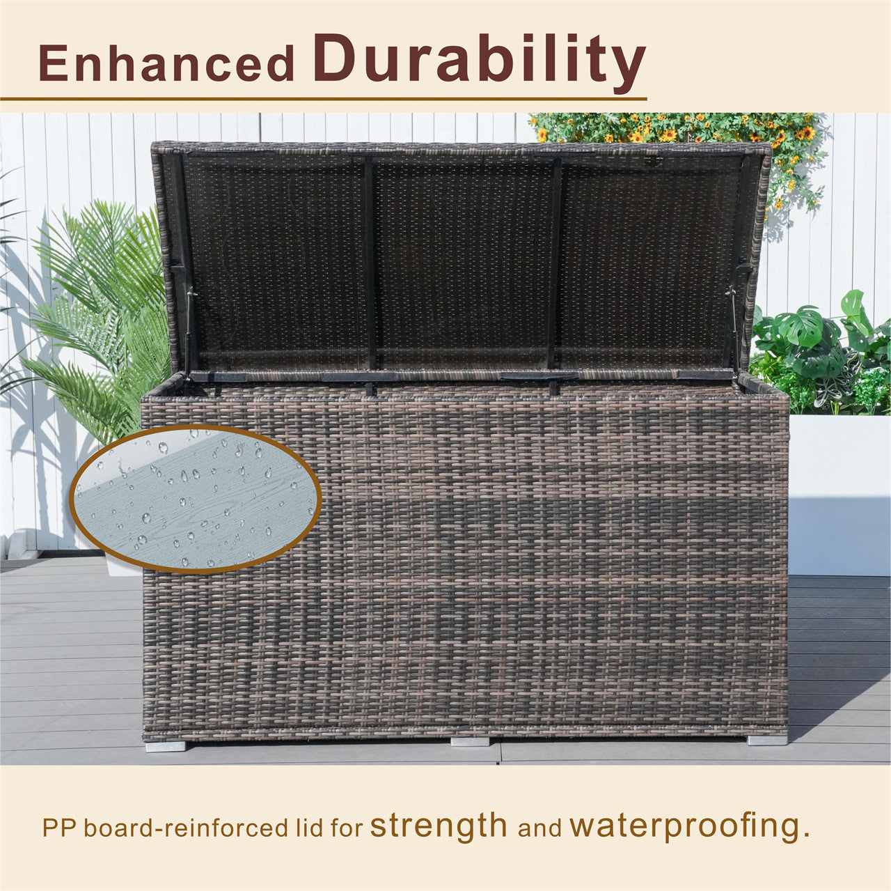 Outdoor Wicker Storage Box -Stylish and Functional Storage Solution (PA-3256B)