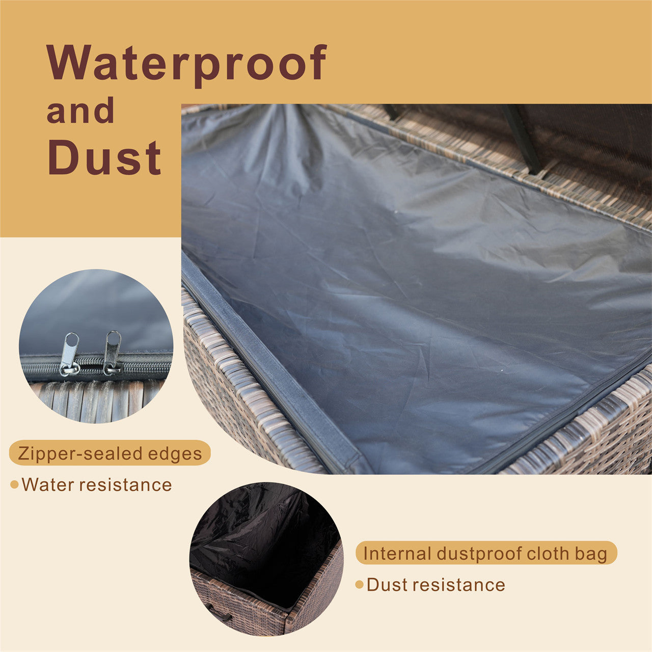 Outdoor Wicker Storage Box -Stylish and Functional Storage Solution (PA-3256B)