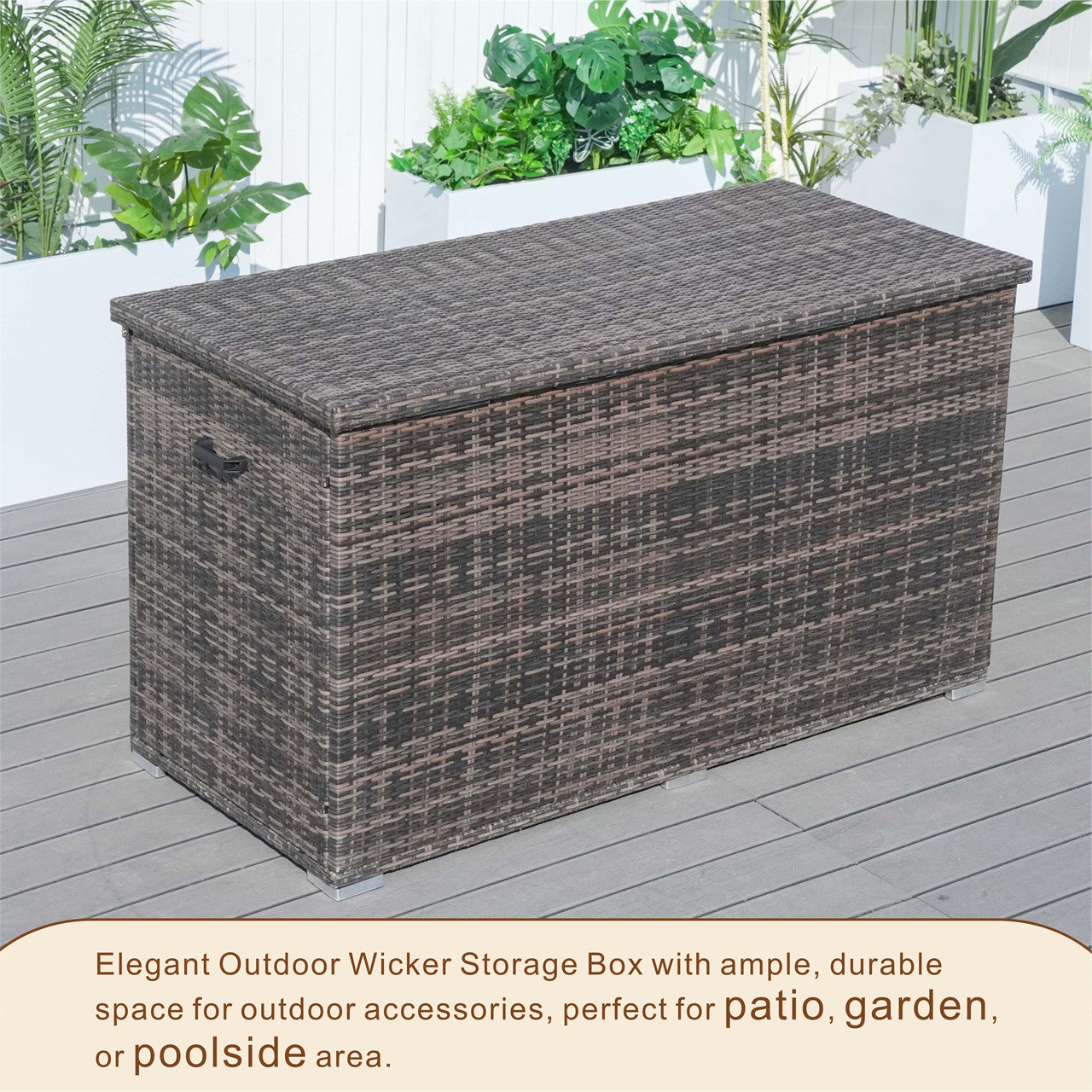 Outdoor Wicker Storage Box -Stylish and Functional Storage Solution (PA-3256B)