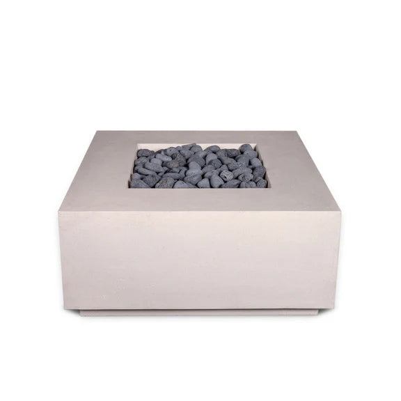 TERRA 1 - 36" Premium Square Cement Fire Pit Table Bowl GFRC Concrete - Natural Gas or Propane