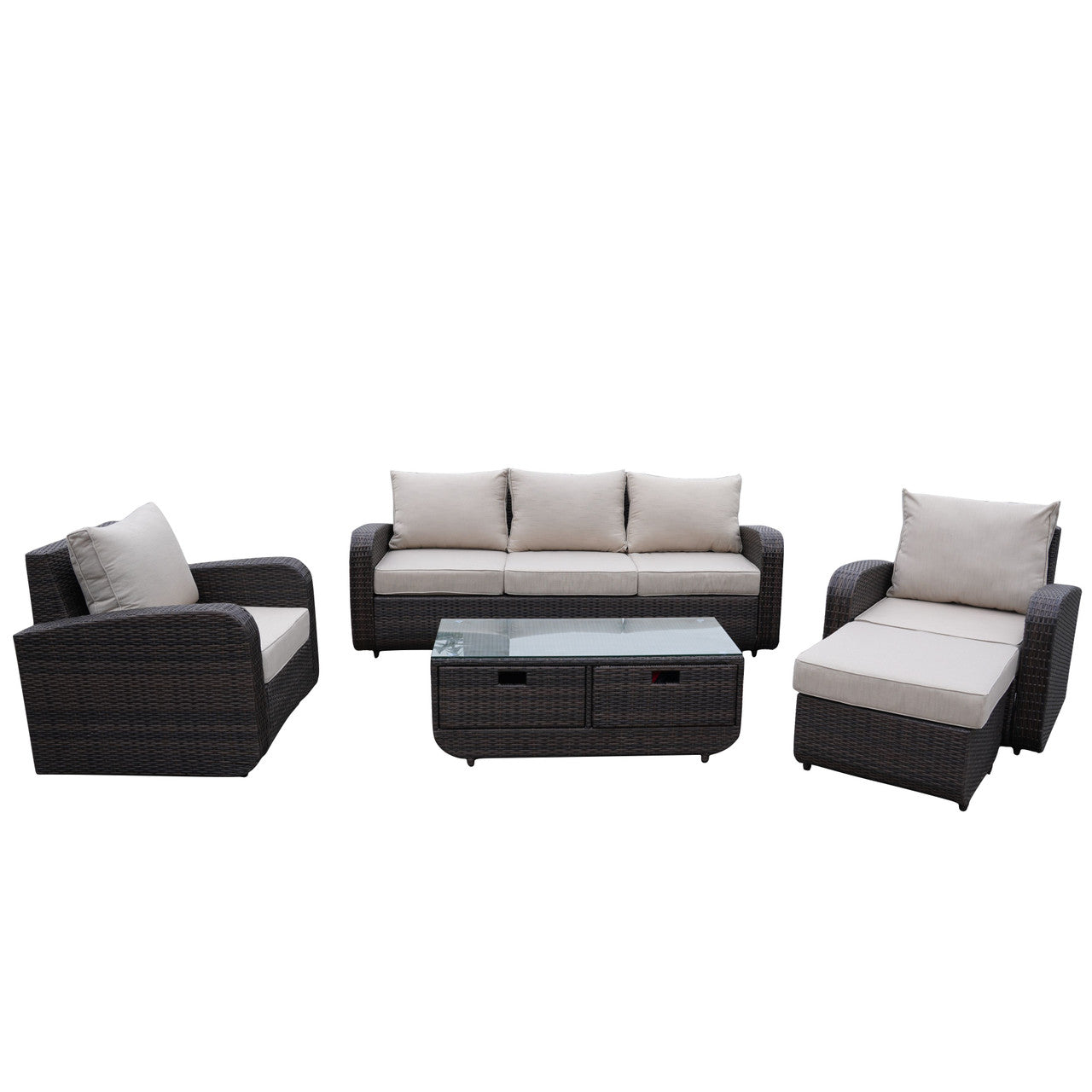 Direct Wicker's 5 Seats Patio Conversation Sofa Set PAS-1515