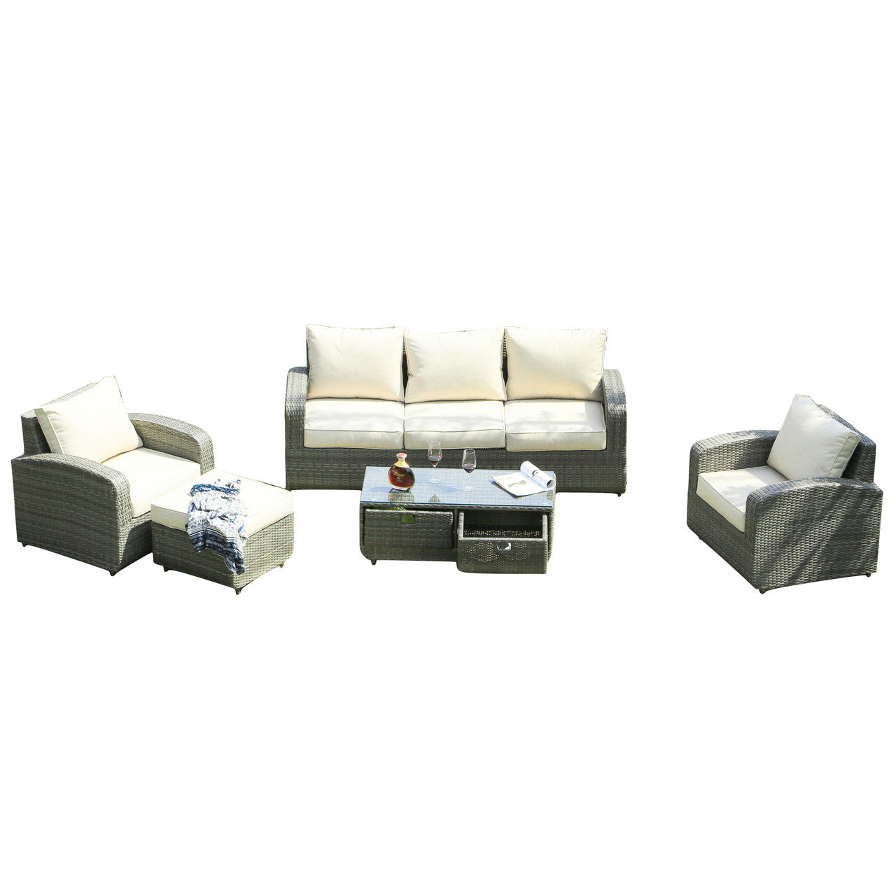 Direct Wicker's 5 Seats Patio Conversation Sofa Set PAS-1515