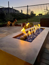 MESA 2 - 60" Premium Rectangular Cement Fire Pit Table Bowl GFRC Square Concrete - Natural Gas or Propane