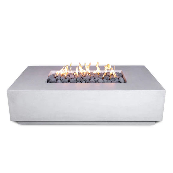 MESA 2 - 60" Premium Rectangular Cement Fire Pit Table Bowl GFRC Square Concrete - Natural Gas or Propane