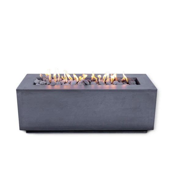 MESA 1 - 48" Premium Rectangular Cement Fire Pit Table Bowl GFRC Square Concrete - Natural Gas or Propane Charcoal / Propane