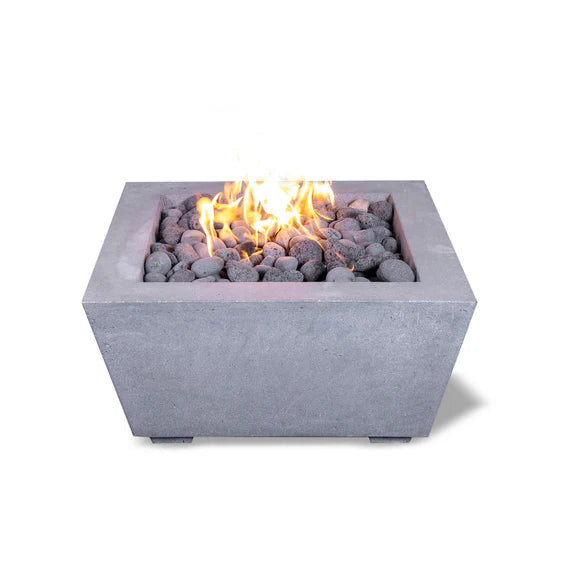 VERO - 30" Premium Square Cement Fire Pit Table Bowl GFRC Concrete - Natural Gas or Propane